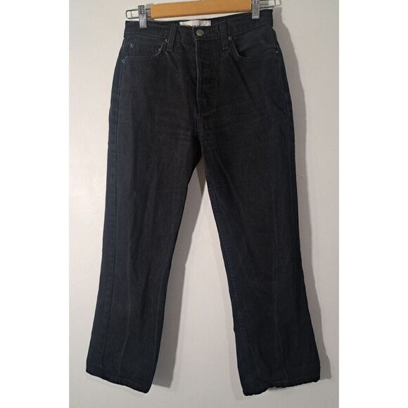 Reformation Jeans Womens Size 26 JORDI KICK FLARE offblack Button Fly Jean - Picture 1 of 9